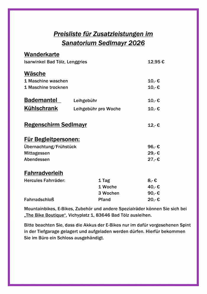 Zusatzleistungen Cover Preisliste-Sedlmayr-2021